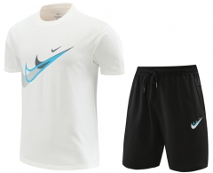 Nike White Short-Sleeved Cotton Tracksuit Uniform-4627