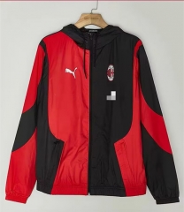 2024-2025 AC Milan Red&Black Thailand Trench Coats With Hat-1836