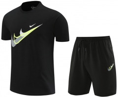 Nike Black Short-Sleeved Cotton Tracksuit Uniform-4627