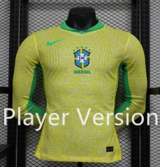 Player Version 2024-2025 Brazil Home Yellow LS Thailand Soccer Jersey AAA-888