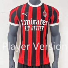 Player Version 2024-2025 AC Milan Home Red&Black Thailand Soccer Jersey AAA-9056