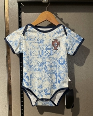 2024-2025 Portugal Away Blue&White Baby Soccer Uniform-7411