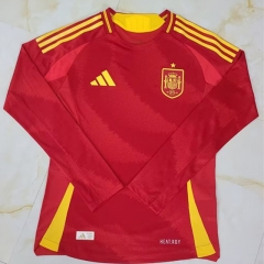 2024-2025 Spain Home Red LS Thailand Soccer Jersey AAA