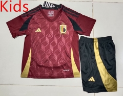 2024-2025 Belgium Home Maroon Kids/Youth Soccer Uniform-507