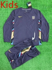 2024-2025 England Away Purple LS Kids/Youth Soccer Uniform-5177
