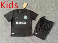 2023-2024 Sporting Clube de Portugal 3rd Away Black Kid/Youth Soccer Uniform-8975