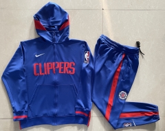 2024-2025 NBA Los Angeles Clippers Camouflage Blue Jacket Uniform With Hat-815