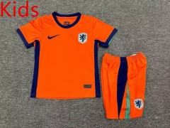 2024-2025 Netherlands Home Orange Kids/Youth Soccer Uniform-1146
