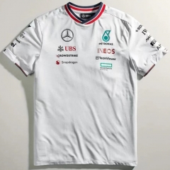 2024 Mercedes Round Collar White Formula One Racing Suit