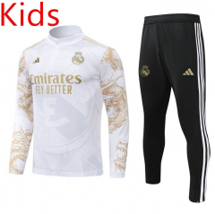 2024-2025 Special Version Real Madrid White Kids/Youth Soccer Tracksuit-GDP