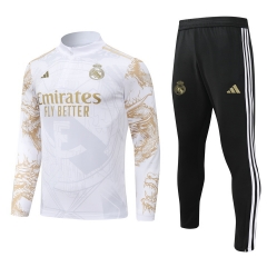 2024-2025 Special Version Real Madrid White Thailand Soccer Tracksuit-GDP