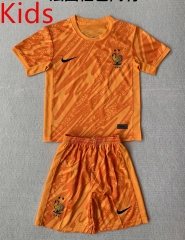 2024-2025 France Goalkeeper Orange Kids/Youth Soccer Uniform-AY