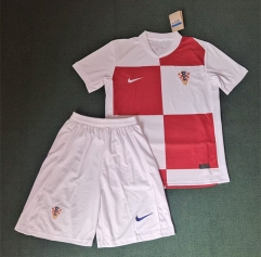 2024-2025 Croatia Home Red&White Soccer Uniform-8423
