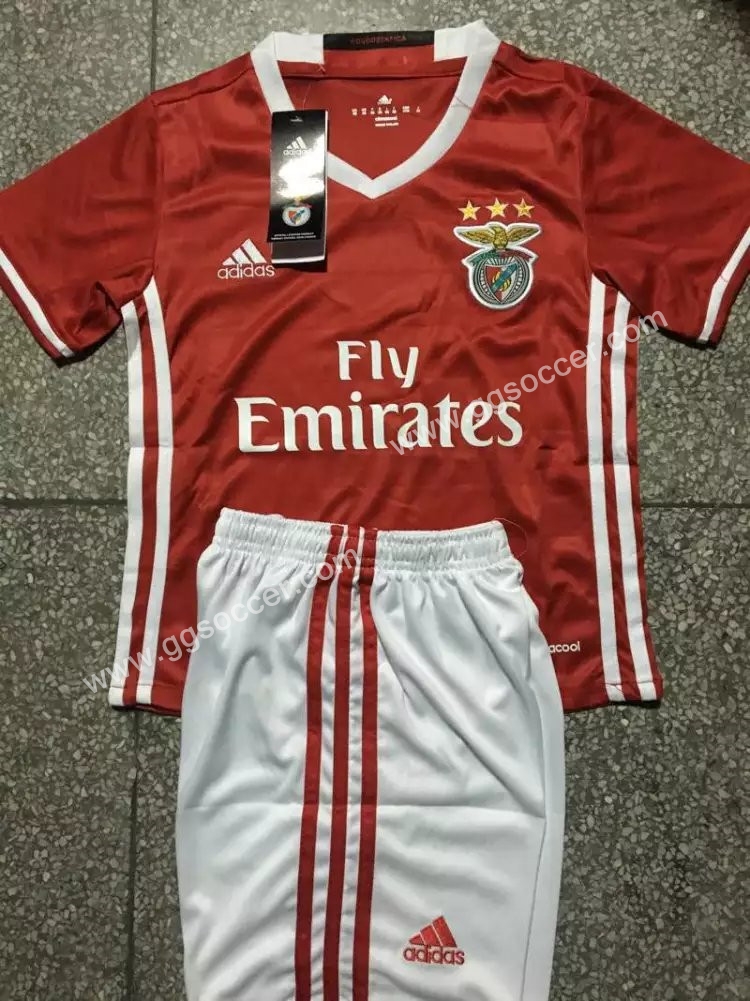  2016-17 Benfica Home Red Kid/Youth Soccer Uniform