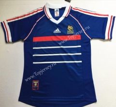 Retro Version 1998 France Blue Thailand Soccer Jersey AAA