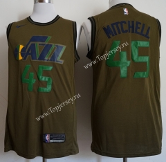 Utah Jazz Army Green #45 NBA Jersey