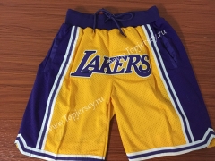 Retro Edition Los Angeles Lakers Yellow NBA Shorts