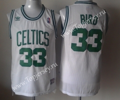 Retro Edition Boston Celtics White Printing #33 NBA Jersey