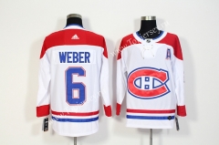 Montreal Canadiens White&Red #6 NHL Jersey