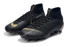 Assassin Black&Gold Mercurial Superfly VI 360 Elite FG Soccer Boots