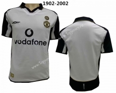 Retro Version 1902-2002 Manchester United Centennial Classic White Thailand Soccer Jersey AAA