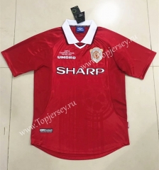 Retro Version 1999 Manchester United Home Red Thailand Soccer Jersey AAA-510