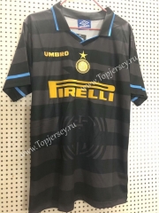Retro Version 1997-1998 Inter Milan Home Black Thailand Soccer Jersey AAA-811
