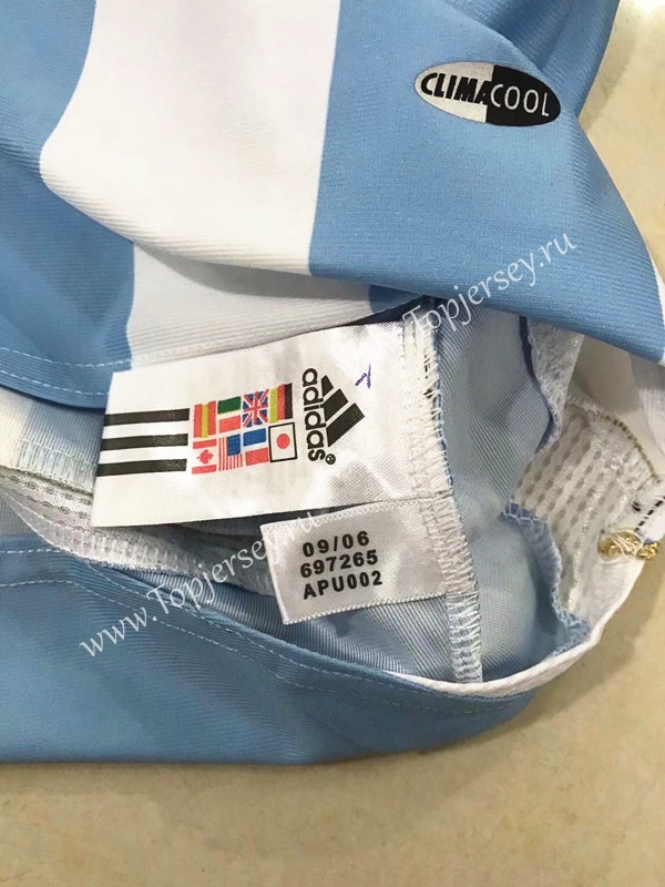 Retro Version 2006 Argentina Home Blue and White Thailand Soccer Jersey  AAA-510,Argentina