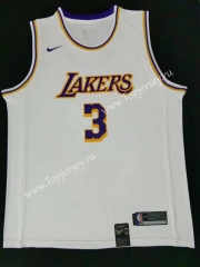 Los Angeles Lakers White #3 NBA Jersey