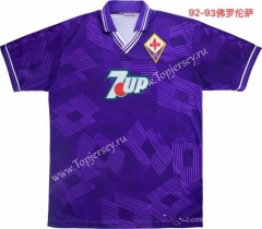 Retro Version 1992-1993 Fiorentina Home Purple Thailand Soccer Jersey AAA-811
