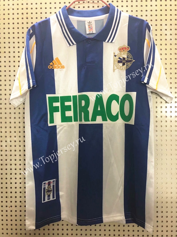 Retro Version 1999-2000 Deportivo La Coruña Home Blue&White 