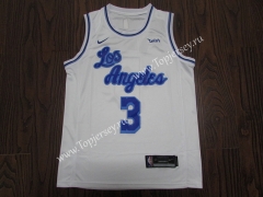 Latin Edition Los Angeles Lakers White #3 NBA Jersey