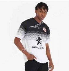 2020 Toulouse Away White&Black Thailand Rugby Shirt