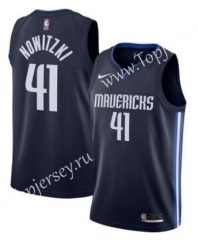 Dallas Mavericks Dark Blue Print #41 NBA Jersey