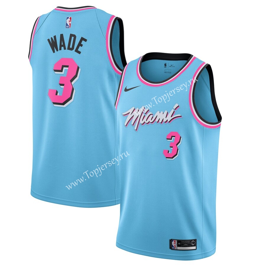 City Edition 2019-2020 Miami Heat Light Blue #3 NBA Jersey-Miami Heat ...
