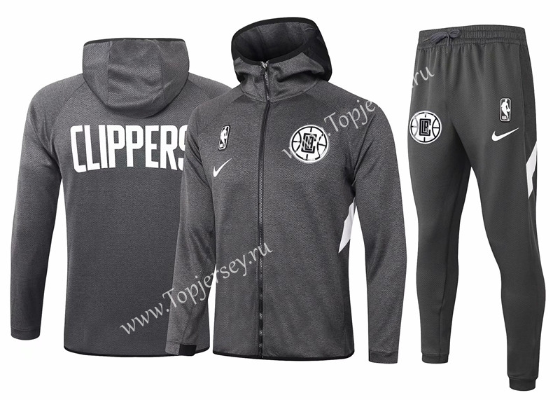 2020-2021 NBA Los Angeles Clippers Gray Jacket Uniform With Hat ...