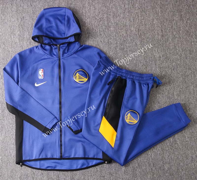 2020-2021 NBA Golden State Warriors Blue Jacket Uniform With Hat ...