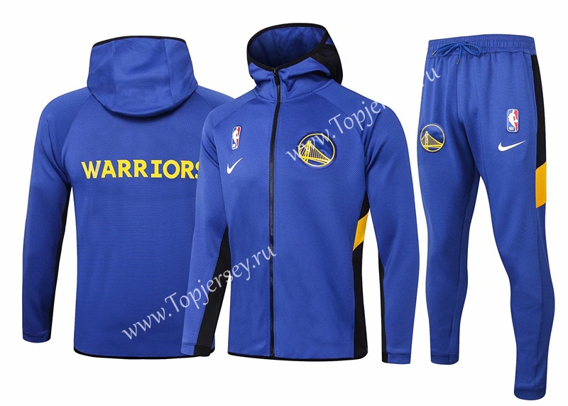 2020-2021 NBA Golden State Warriors Blue Jacket Uniform With Hat ...