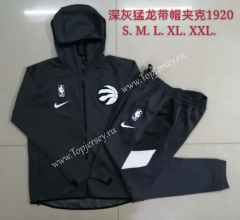 2020-2021 NBA Toronto Raptors Dark Gray Jacket Uniform With Hat-815