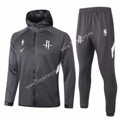 2020-2021 NBA Houston Rockets Gray Jacket Uniform With Hat-815
