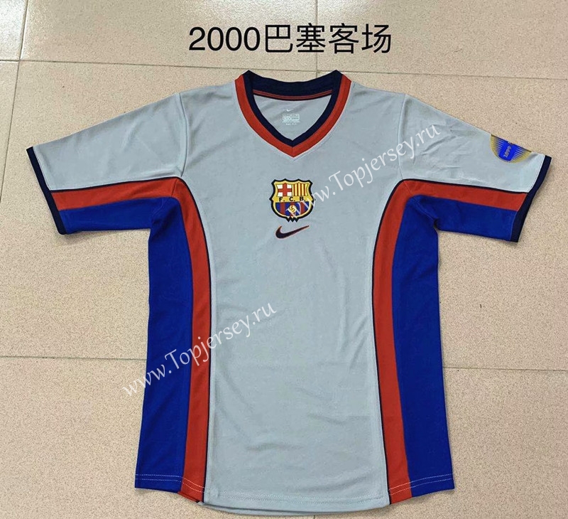 Retro Version 2000 Barcelona Away Gray Thailand Soccer Jersey AAA-AY-Barcelona| topjersey