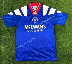 Retro Version 1992-1994 Rangers Blue Thailand Soccer Jersey AAA-503