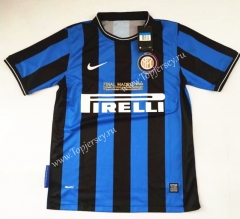 Retro Version 2009-2010 Inter Milan Home Blue&Black Thailand Soccer Jersey AAA-912