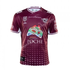 2020 Manly Seahawks Dark Red Thailand Rugby Jersey