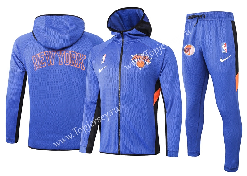 2020-2021 NBA New York Knicks Camouflage Blue Jacket Uniform With ...