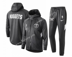 2020-2021 NBA Denver Nuggets Gray Jacket Uniform With Hat-815