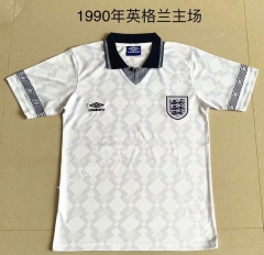 Retro Version 1990 England Home White Thailand Soccer Jersey AAA-709