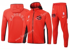 2020-2021 NBA Toronto Raptors Red Jacket Uniform With Hat-815