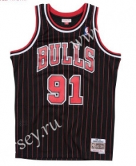 Chicago Bulls Black Strip #91 NBA Jersey