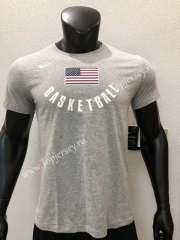 USA Gray NBA Cotton T-shirt
